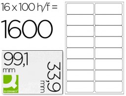 CJ100 hojas A4 1600 etiquetas adhesivas Q-Connect 99,1x33,9mm.  ILC
